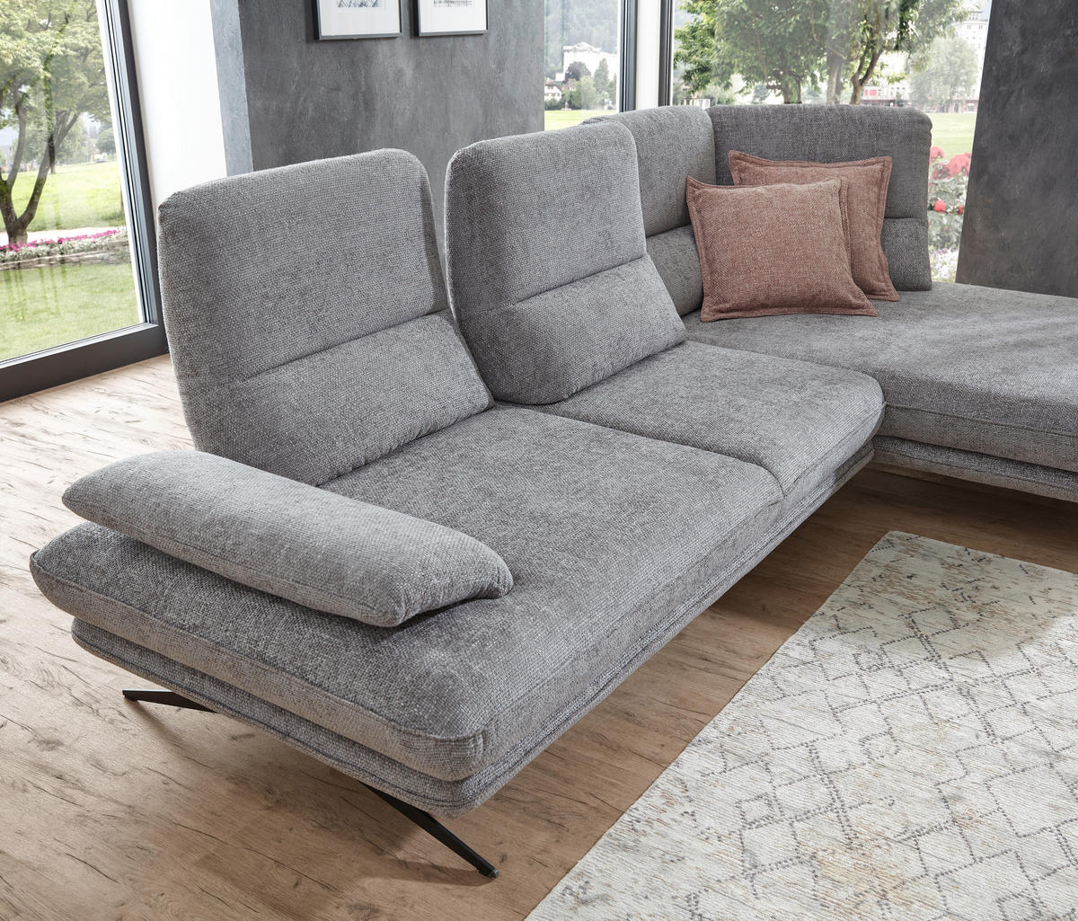 COLȚAR, textil, gri, 309/182 cm - negru/gri, Design, metal/textil (309/182cm) - Stylife