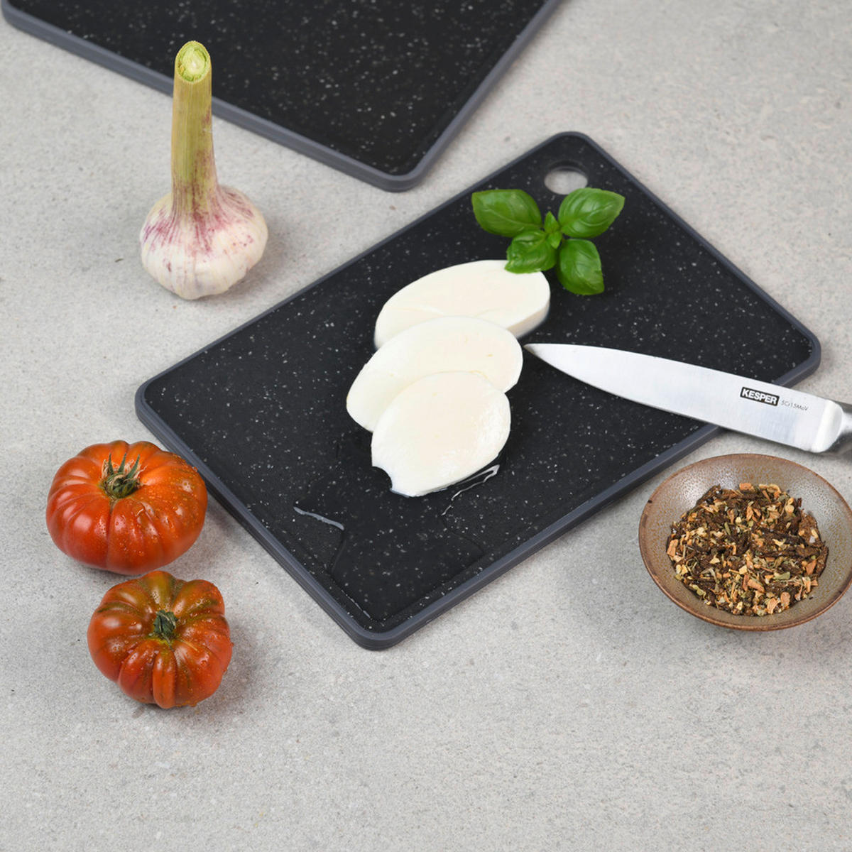 SCHNEIDEBRETT-SET Kunststoff  - Schwarz, Basics, Kunststoff - Kesper