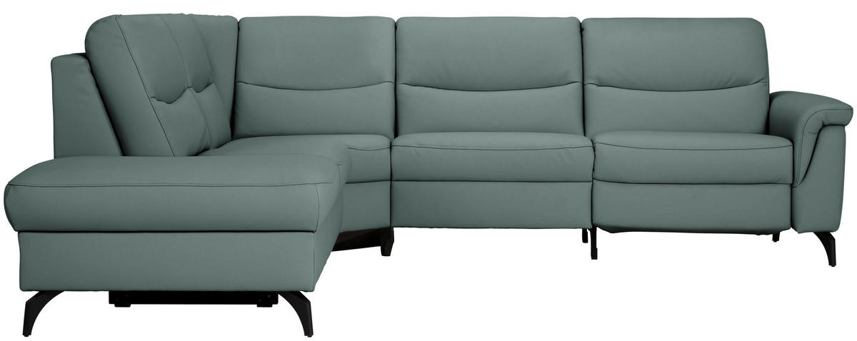 ECKSOFA  in Echtleder Blaugrau  249/280 cm  - Anthrazit/Blaugrau, Design, Leder/Metall (249/280cm) - Himolla Komfortklass