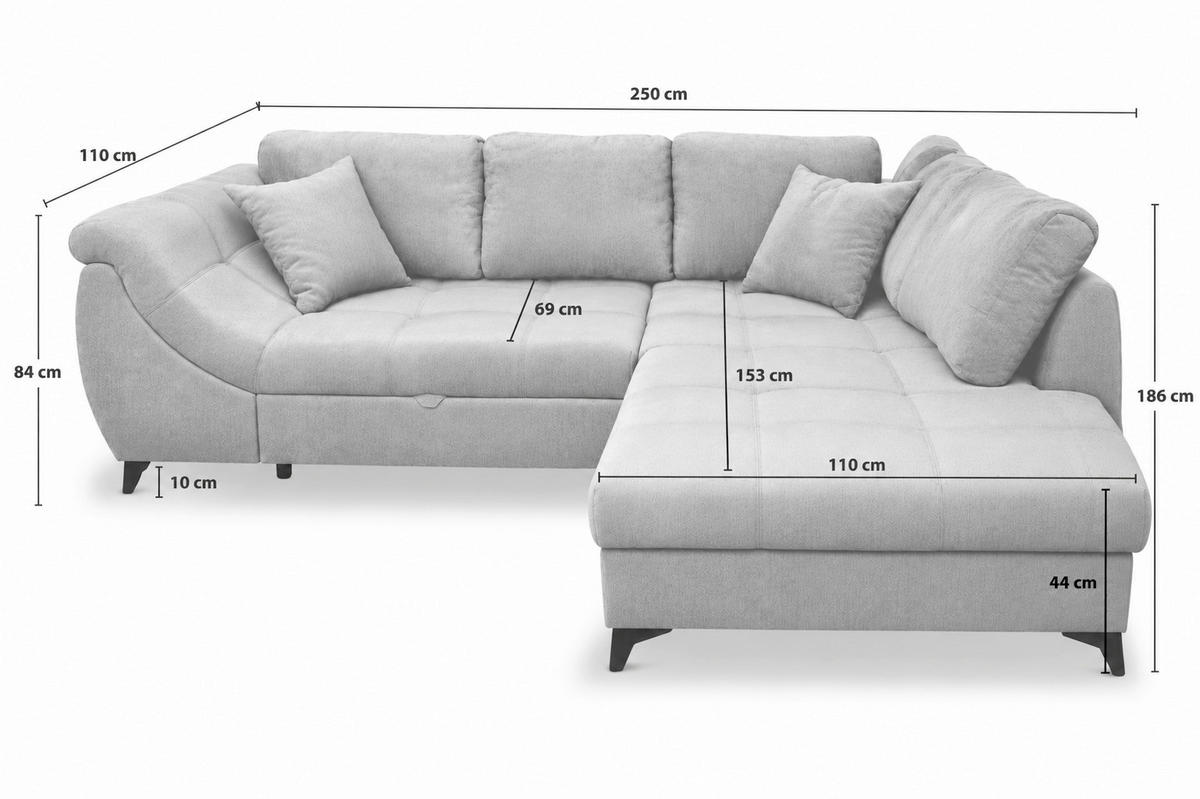 KOTNA SEDEŽNA GARNITURA, šenilja bež  - črna/bež, Design, kovina/tekstil (250/190cm) - P & B