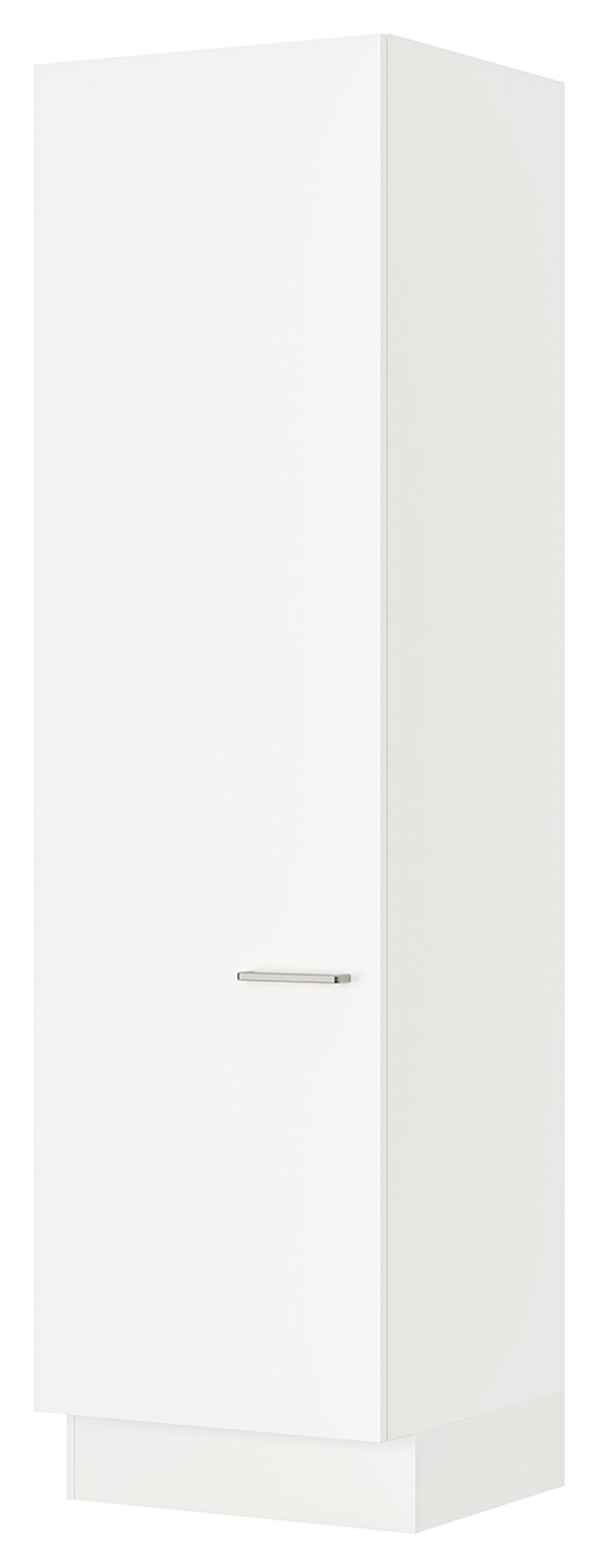 MEHRZWECKSCHRANK 60/216,6/58,2 cm  in Weiß  - Edelstahlfarben/Weiß, MODERN, Holzwerkstoff/Metall (60/216,6/58,2cm) - Nobilia