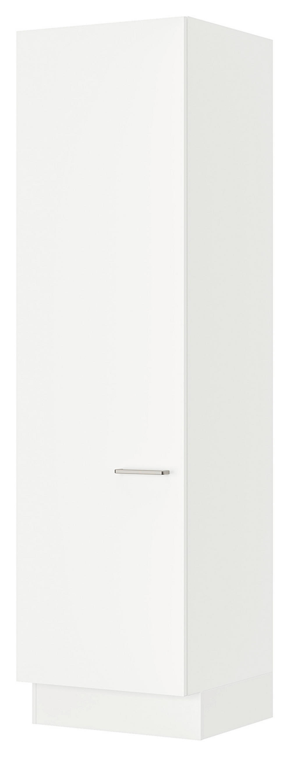 MEHRZWECKSCHRANK 60/216,6/58,2 cm  in Weiß  - Edelstahlfarben/Weiß, MODERN, Holzwerkstoff/Metall (60/216,6/58,2cm) - Nobilia