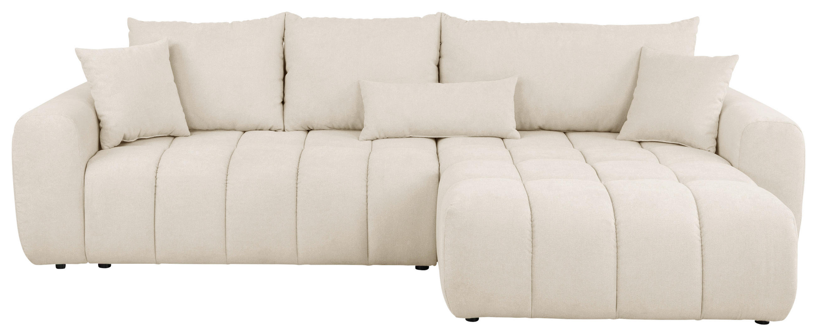 ECKSOFA in Velours Beige  - Beige/Schwarz, KONVENTIONELL, Kunststoff/Textil (298/168cm) - Carryhome