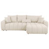 ECKSOFA in Velours Beige  - Beige/Schwarz, Konventionell, Kunststoff/Textil (298/168cm) - Carryhome