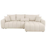 ECKSOFA Beige Velours  - Beige/Schwarz, KONVENTIONELL, Kunststoff/Textil (298/168cm) - Carryhome