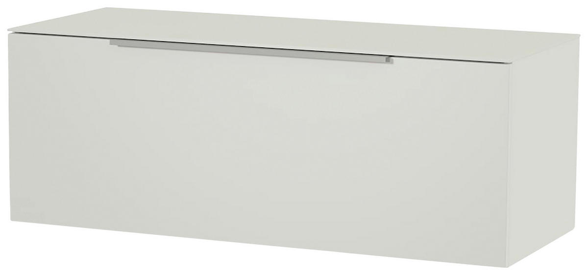 LOWBOARD  in 110/56/45 cm  - Alufarben/Weiß, Design, Glas/Holzwerkstoff (110/56/45cm) - Moderano