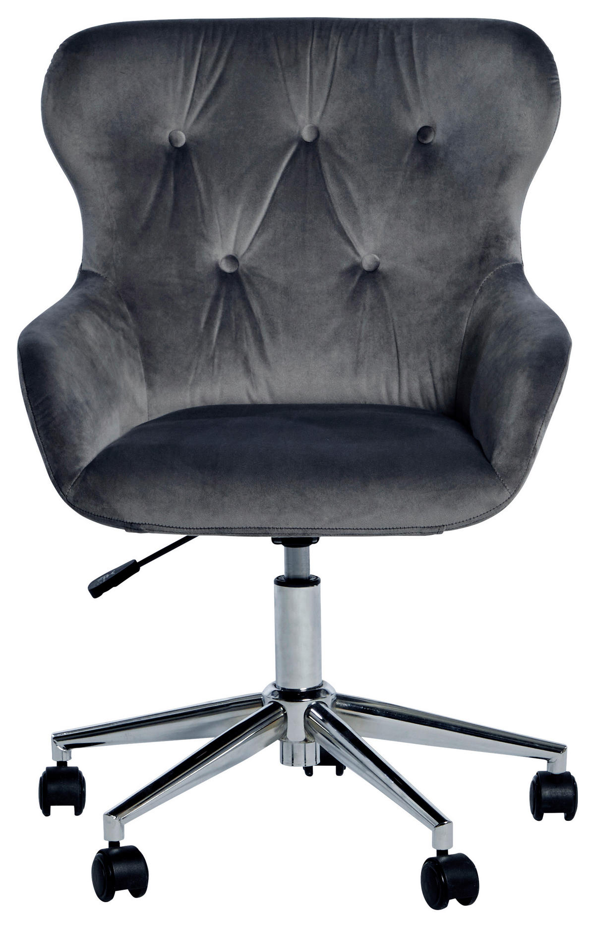 DREHSTUHL  in Samt Grau, Chromfarben  - Chromfarben/Grau, MODERN, Kunststoff/Textil (57/62/83-93cm) - Livetastic