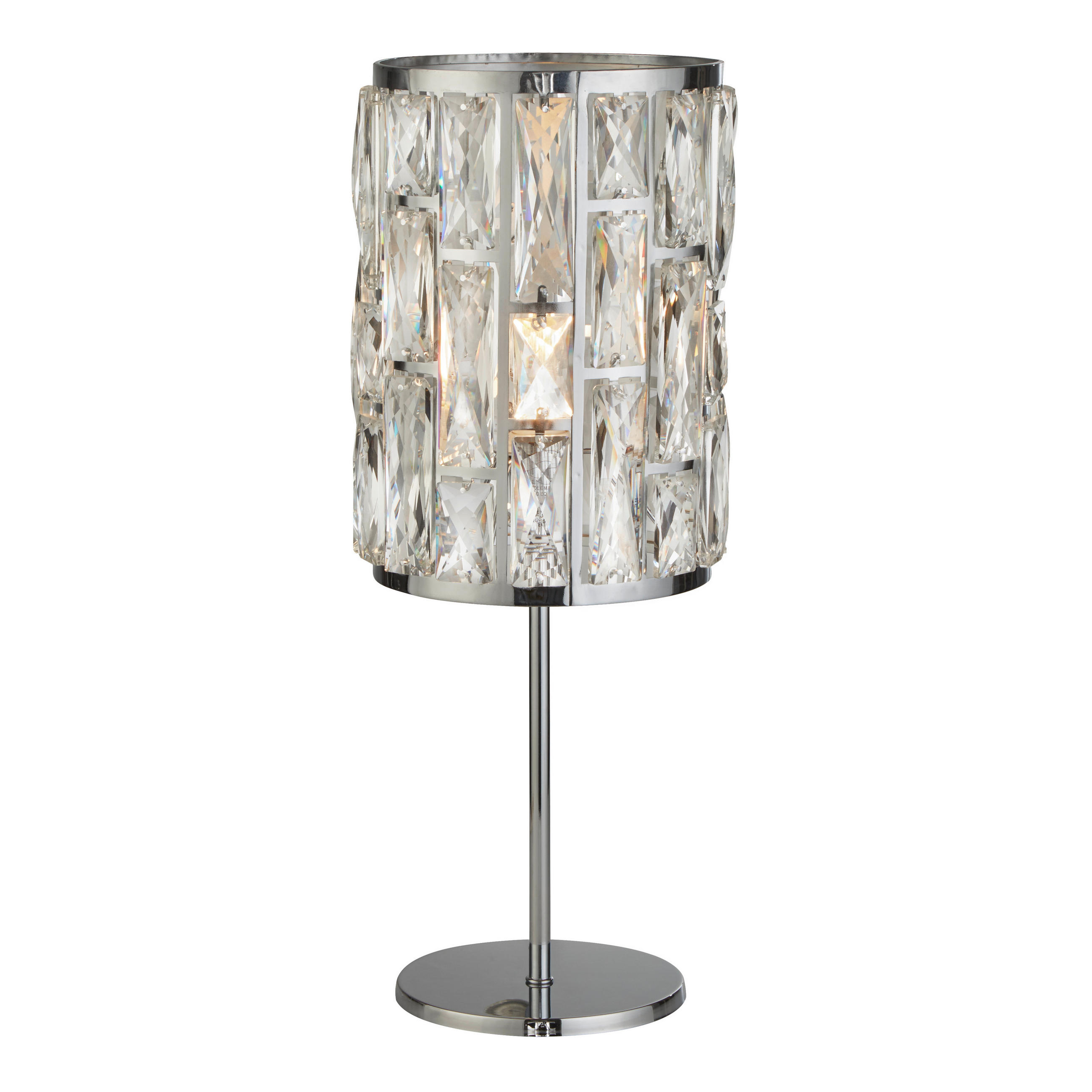 BORDSLAMPA I KRISTALL Bijou 19,5/47/19,5 cm   - klar/kromfärg, Design, metall/glas (19,5/47/19,5cm)