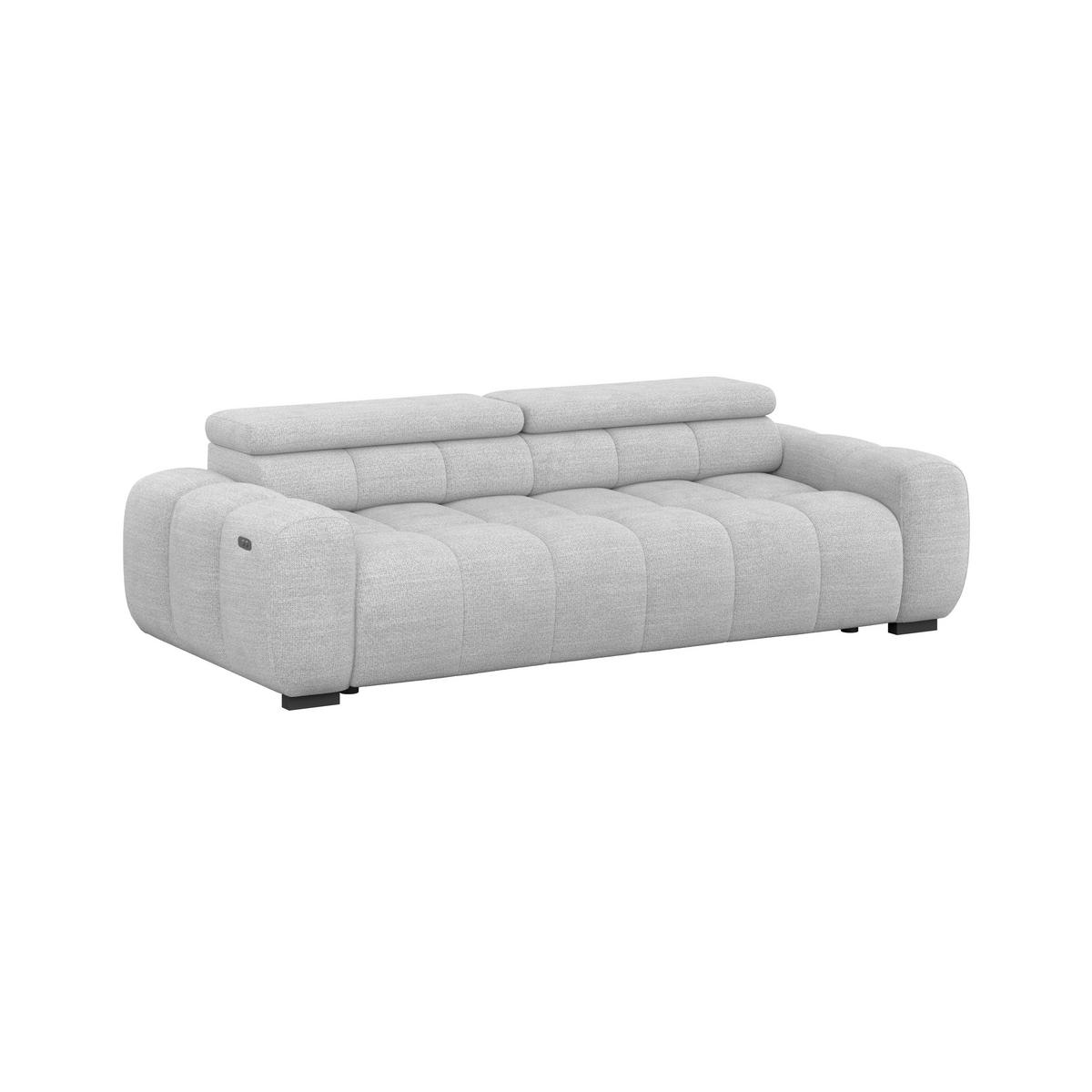 BIGSOFA Webstoff Hellgrau  - Hellgrau/Schwarz, Design, Kunststoff/Textil (248/77-97/108cm) - Welnova
