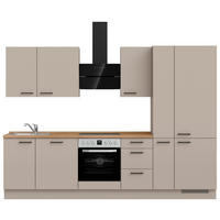 KÜCHENLEERBLOCK 300 cm   in Eichefarben, Sandfarben  - Sandfarben/Eichefarben, MODERN, Holzwerkstoff/Metall (300cm) - Nobilia