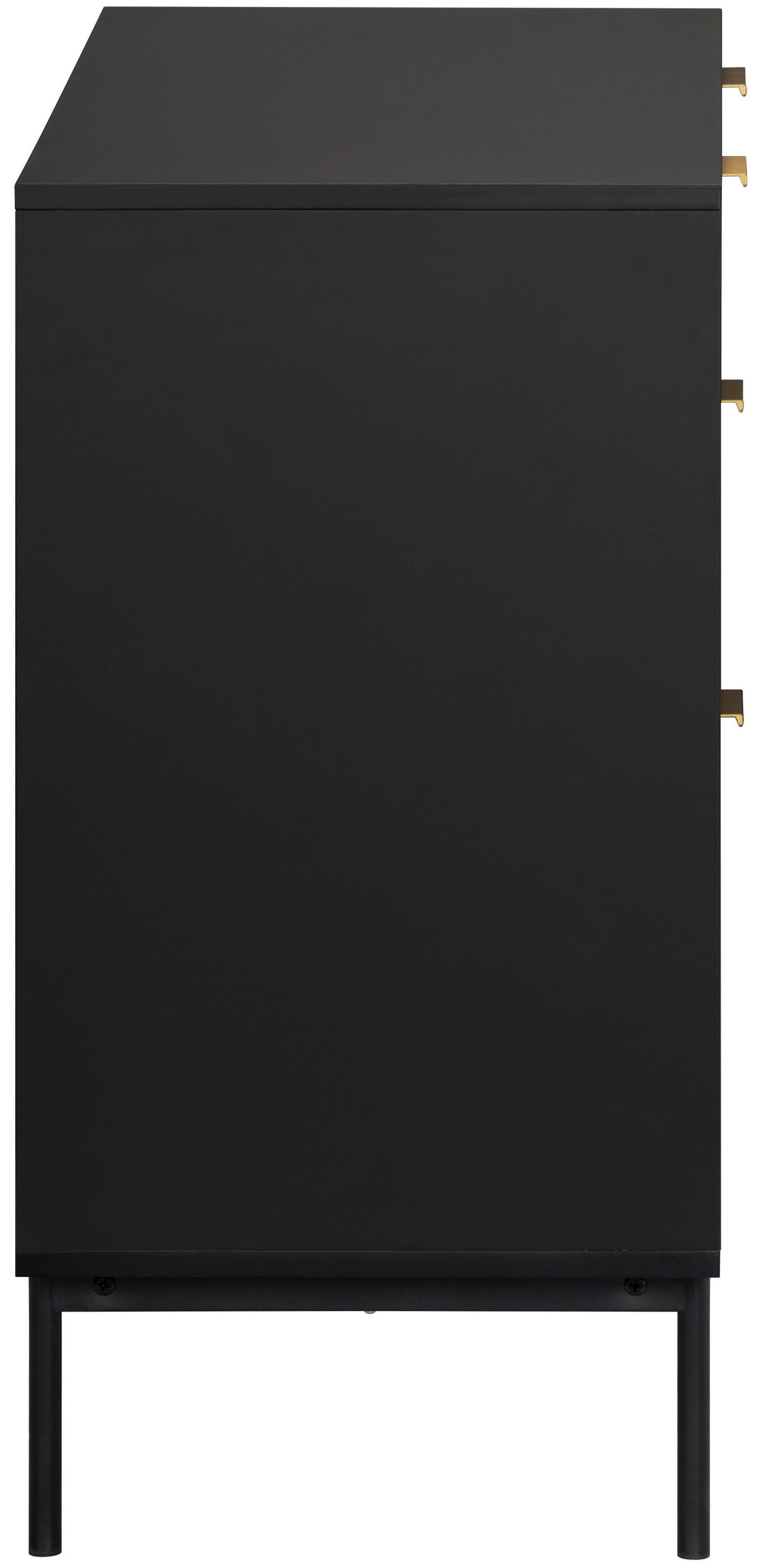 ŠIROKÁ KOMODA, čierna, zlatá, 100/80/40 cm - čierna/zlatá, Design, kov/kompozitné drevo (100/80/40cm) - Livetastic