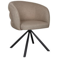 ARMLEHNSTUHL  Sitzfläche 360° drehbar, automatische Rückholfunktion Webstoff  Braun, Schwarz  - Schwarz/Braun, Design, Textil/Metall (64,5/79/64cm) - Milino