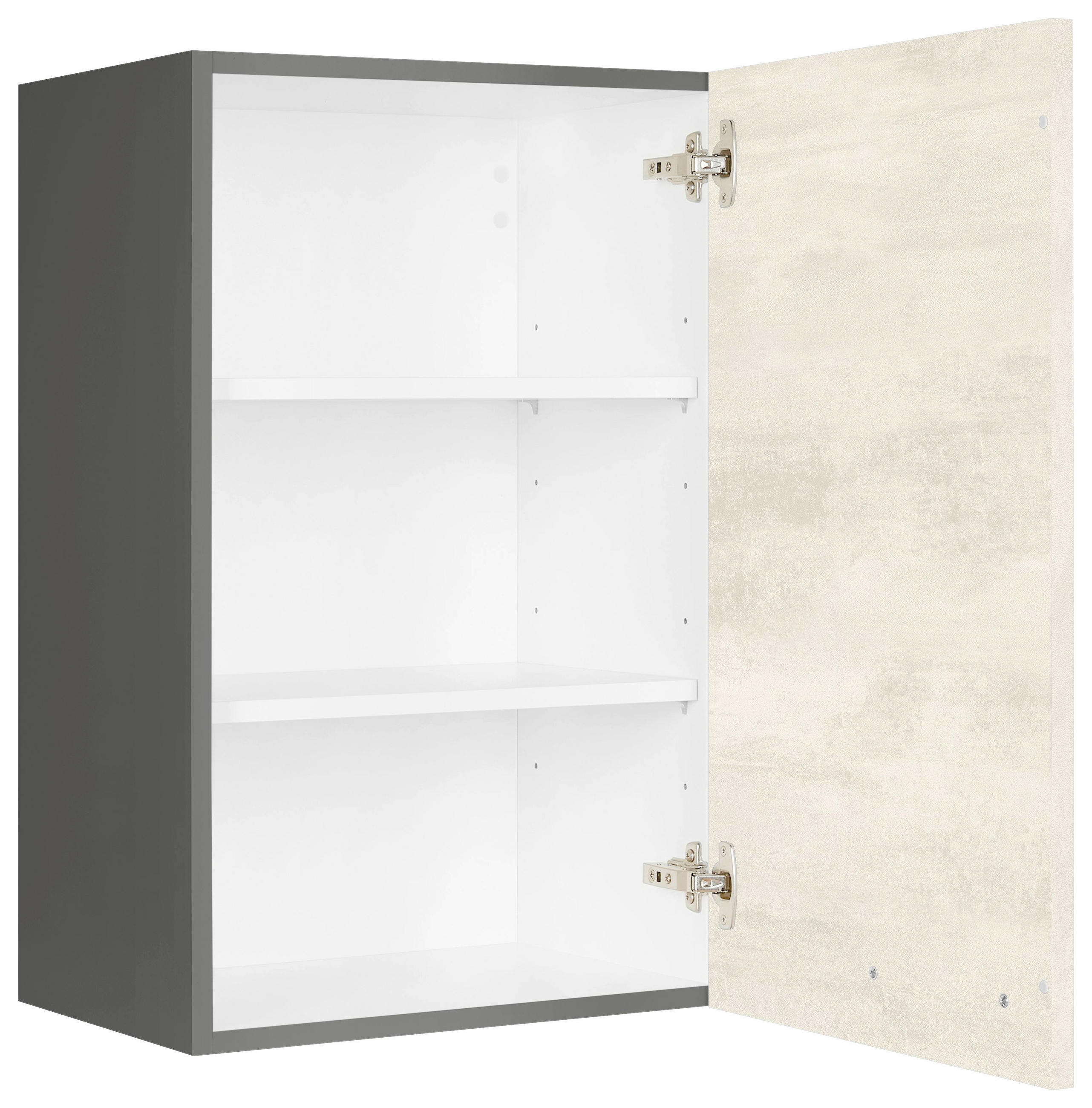 KÜCHENOBERSCHRANK 45/72/35 cm  in Weiß  - Schieferfarben/Edelstahlfarben, MODERN, Holzwerkstoff (45/72/35cm) - Nobilia