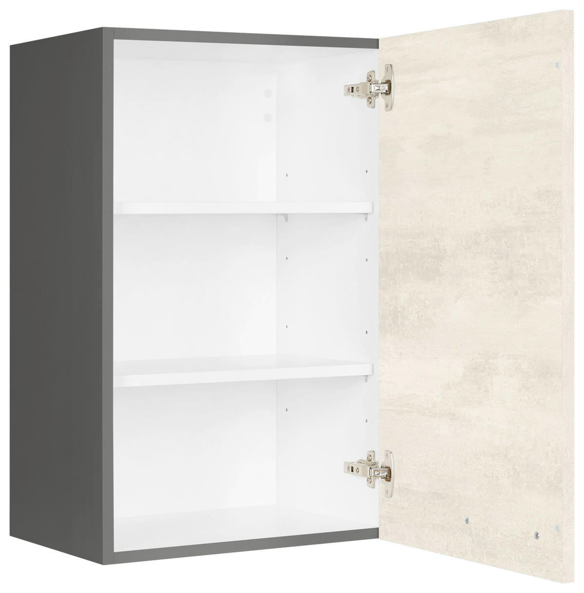 KÜCHENOBERSCHRANK 45/72/35 cm  in Weiß  - Schieferfarben/Edelstahlfarben, MODERN, Holzwerkstoff (45/72/35cm) - Nobilia