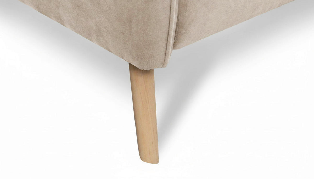 3-SITZER-SOFA  in Mikrofaser Beige Skandinavisch, Modern  - Beige/Buchefarben, Design, Holz/Textil (202/110/92cm) - Livetastic