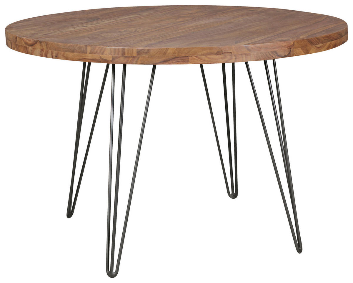 ESSTISCH in Holz  - Sheeshamfarben/Schwarz, Design, Holz/Metall (120/78cm) - MID.YOU