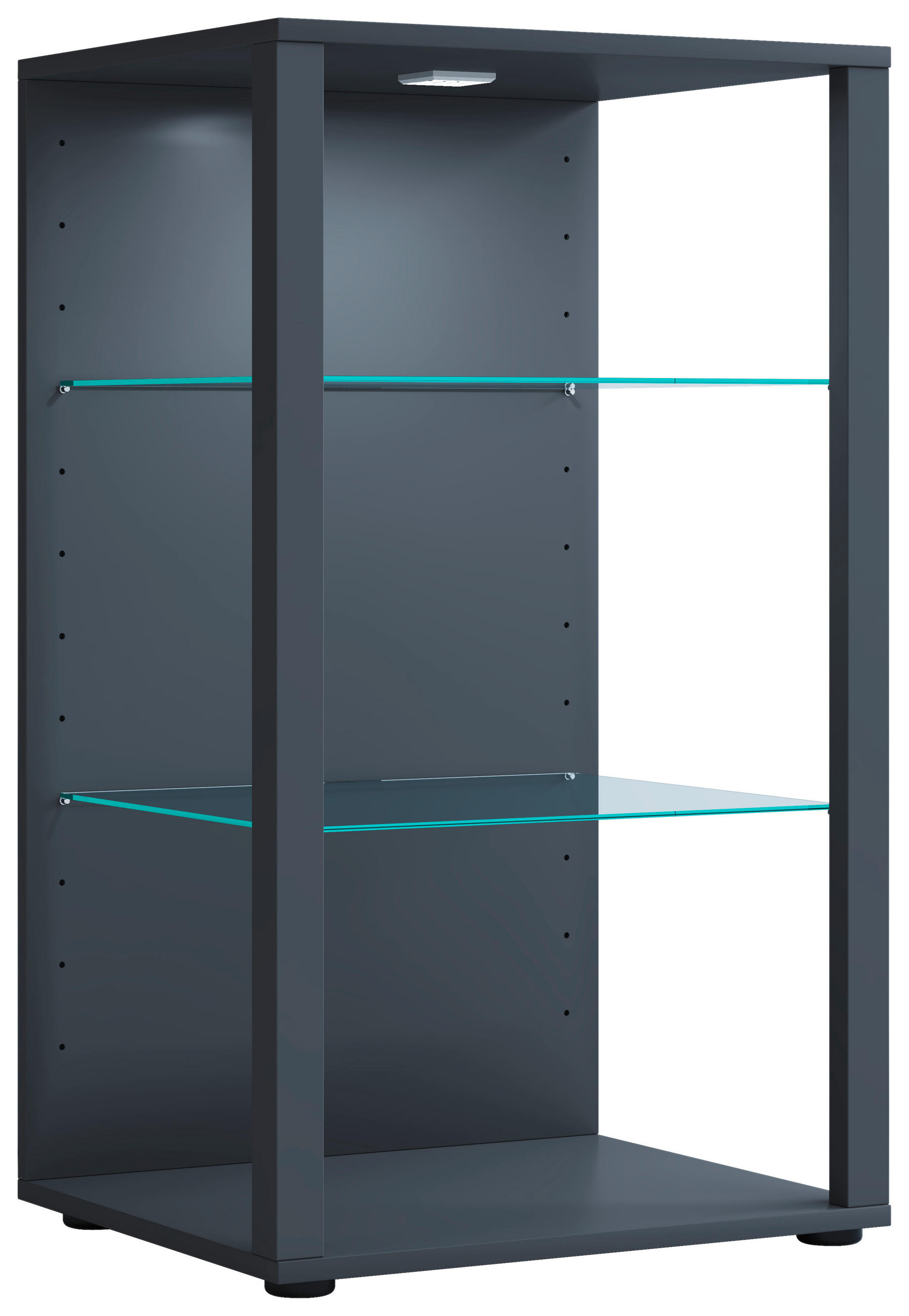 VITRINE in Anthrazit - Anthrazit/Schwarz, Modern, Glas/Holzwerkstoff (52/90/44cm) - MID.YOU