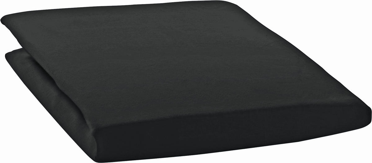 SPANNBETTTUCH Zwirn-Jersey  - Schwarz, Basics, Textil (150/200cm) - Estella