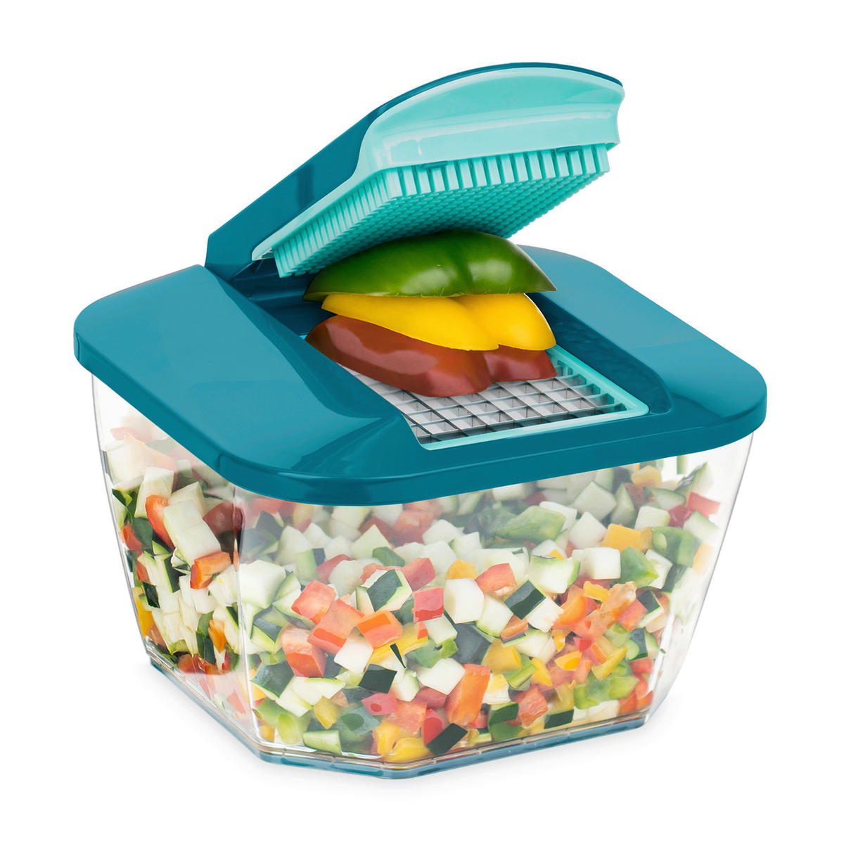 GEMÜSESCHNEIDERSET Nicer Dicer Chef Pro  - Petrol, Basics, Kunststoff/Metall (25/20,5/24,5cm) - Genius