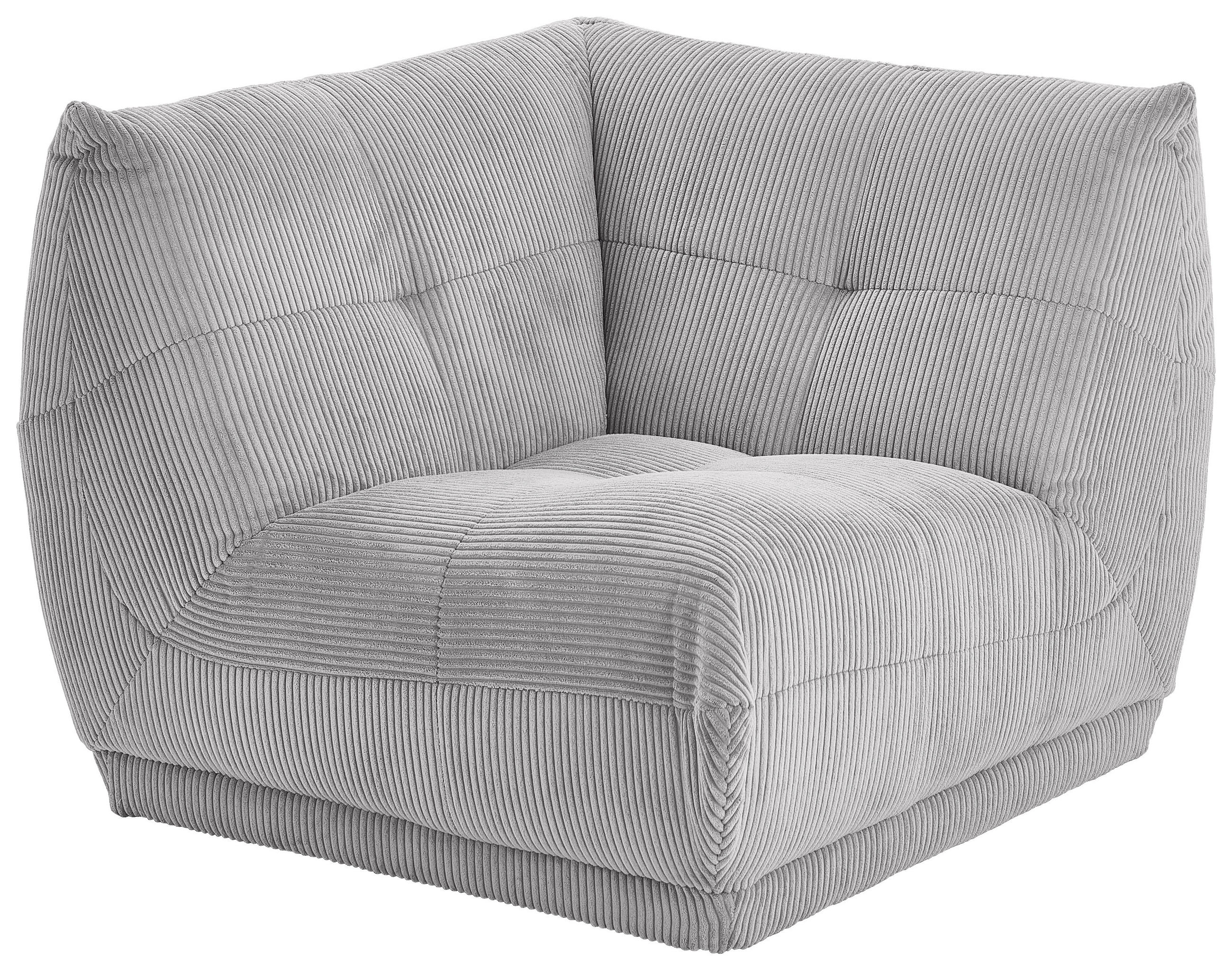 SOFAELEMENT GISELLE Cord Grau  - Grau, Trend, Textil (105/80/105cm) - Livetastic