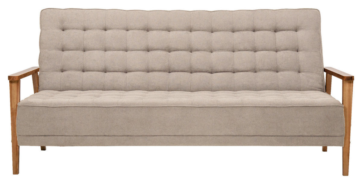 ZOFA S POSTELJNO FUNKCIJO,  bež tekstil  - barve jesena/naravne barve, Design, tekstil/les (202/95/95cm) - P & B