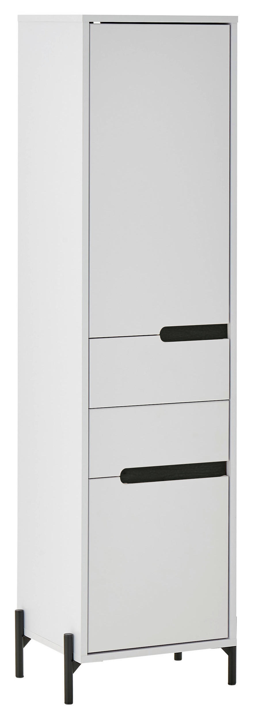 HOCHSCHRANK 40/155/35 cm  - Schwarz/Weiß, Basics, Holzwerkstoff/Metall (40/155/35cm) - MID.YOU