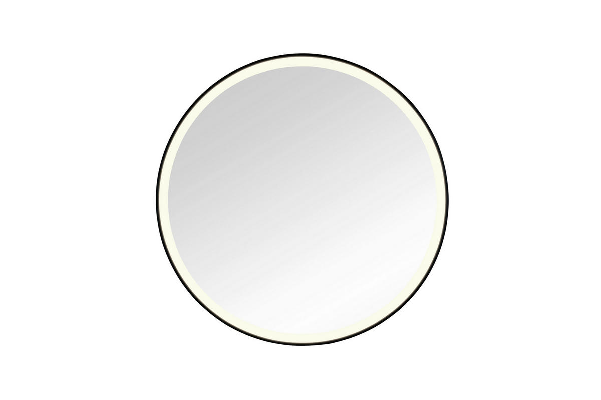 LEUCHTSPIEGEL 80/80/4 cm  - Schwarz, Trend, Glas/Metall (80/80/4cm) - Boxxx