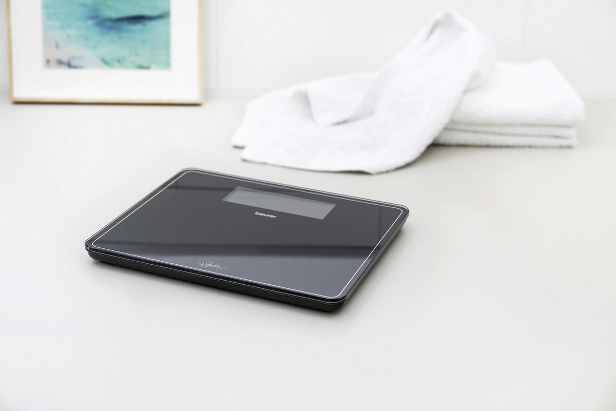 PERSONENWAAGE - Schwarz, Design, Glas (35/30/2,8cm) - Beurer