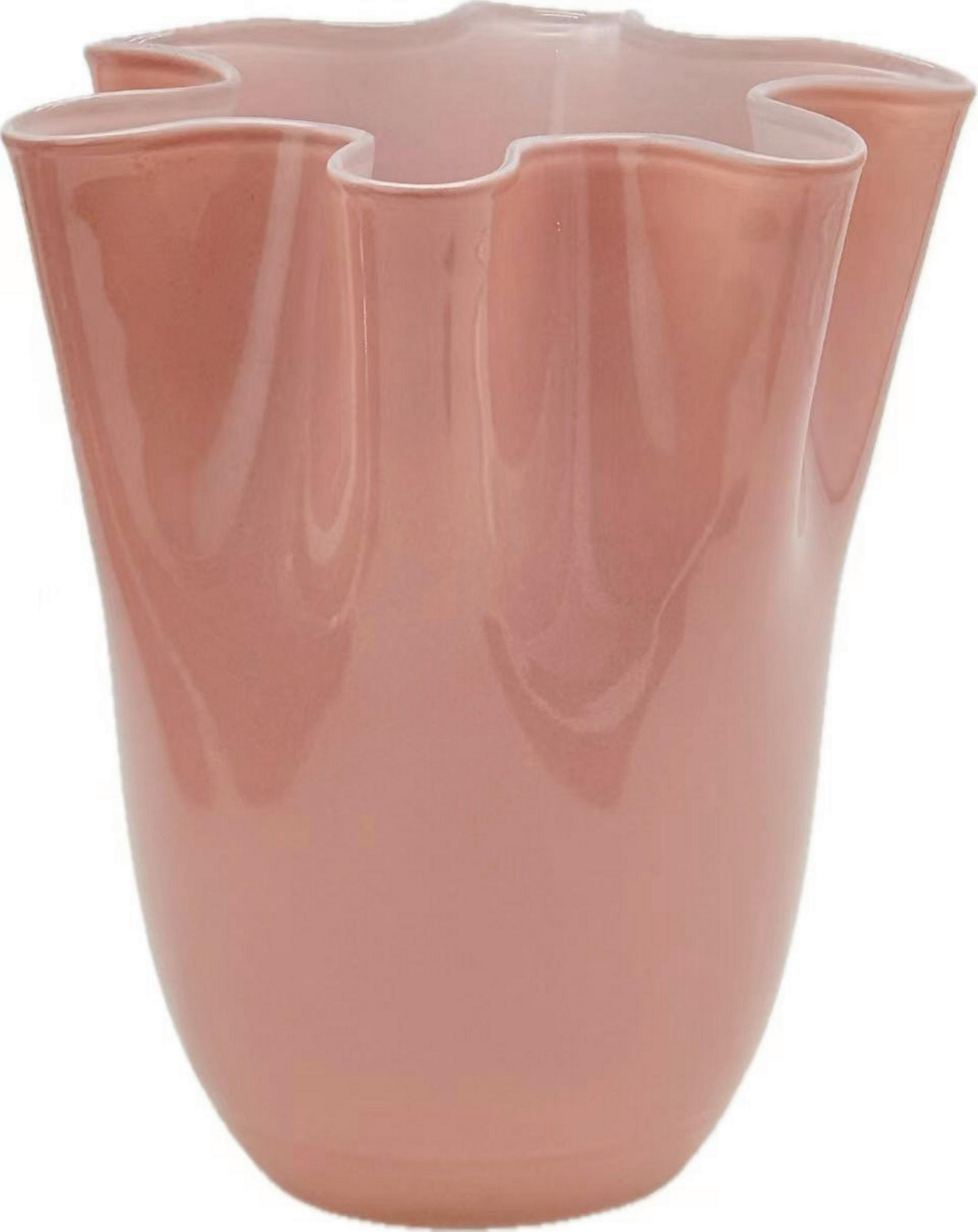 VASE 21 cm  - Hellrosa/Weiß, Basics, Glas (18,5/21cm)