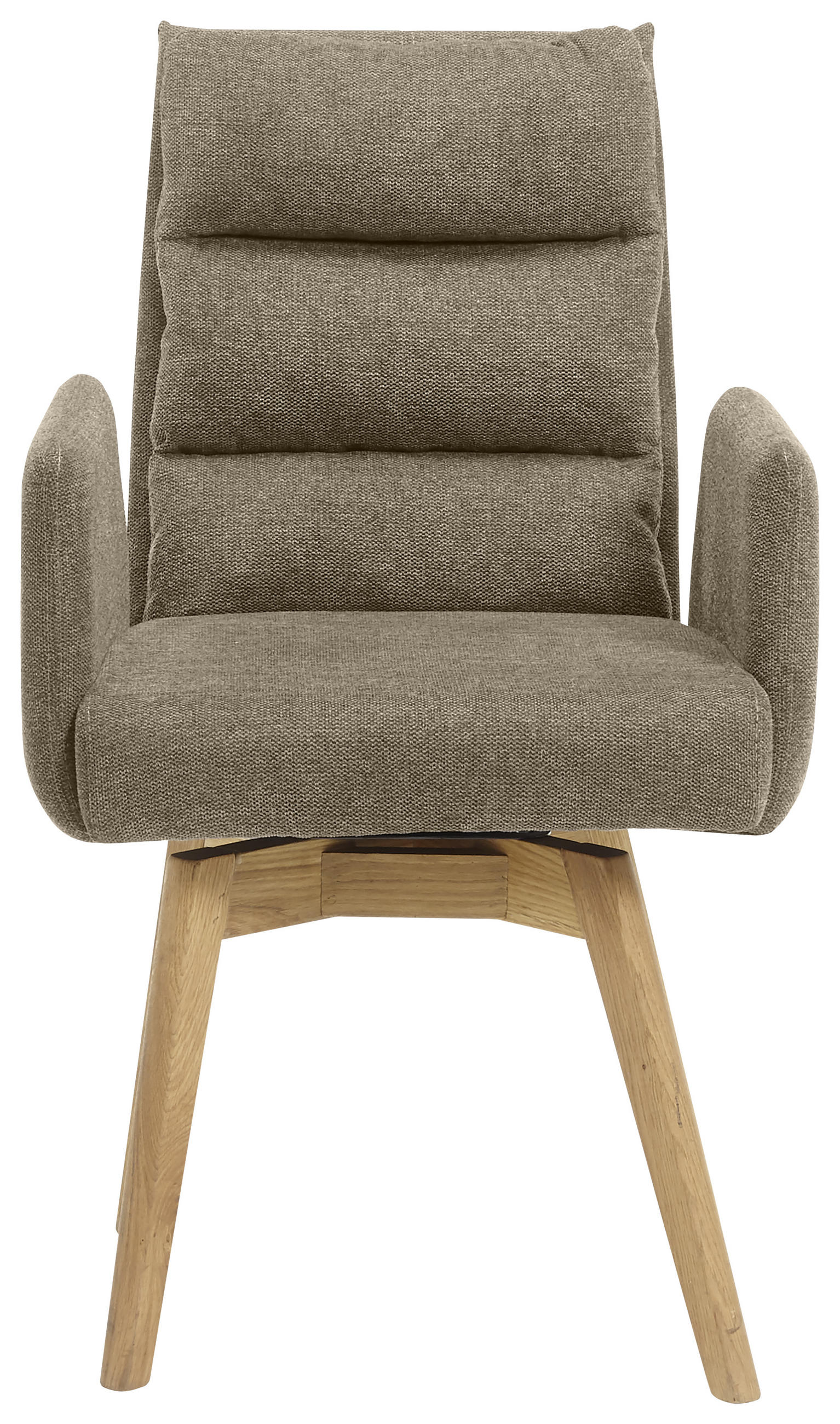 ARMLEHNSTUHL in Webstoff - Eichefarben/Cappuccino, Basics, Holz/Textil (60/92/65cm) - MID.YOU
