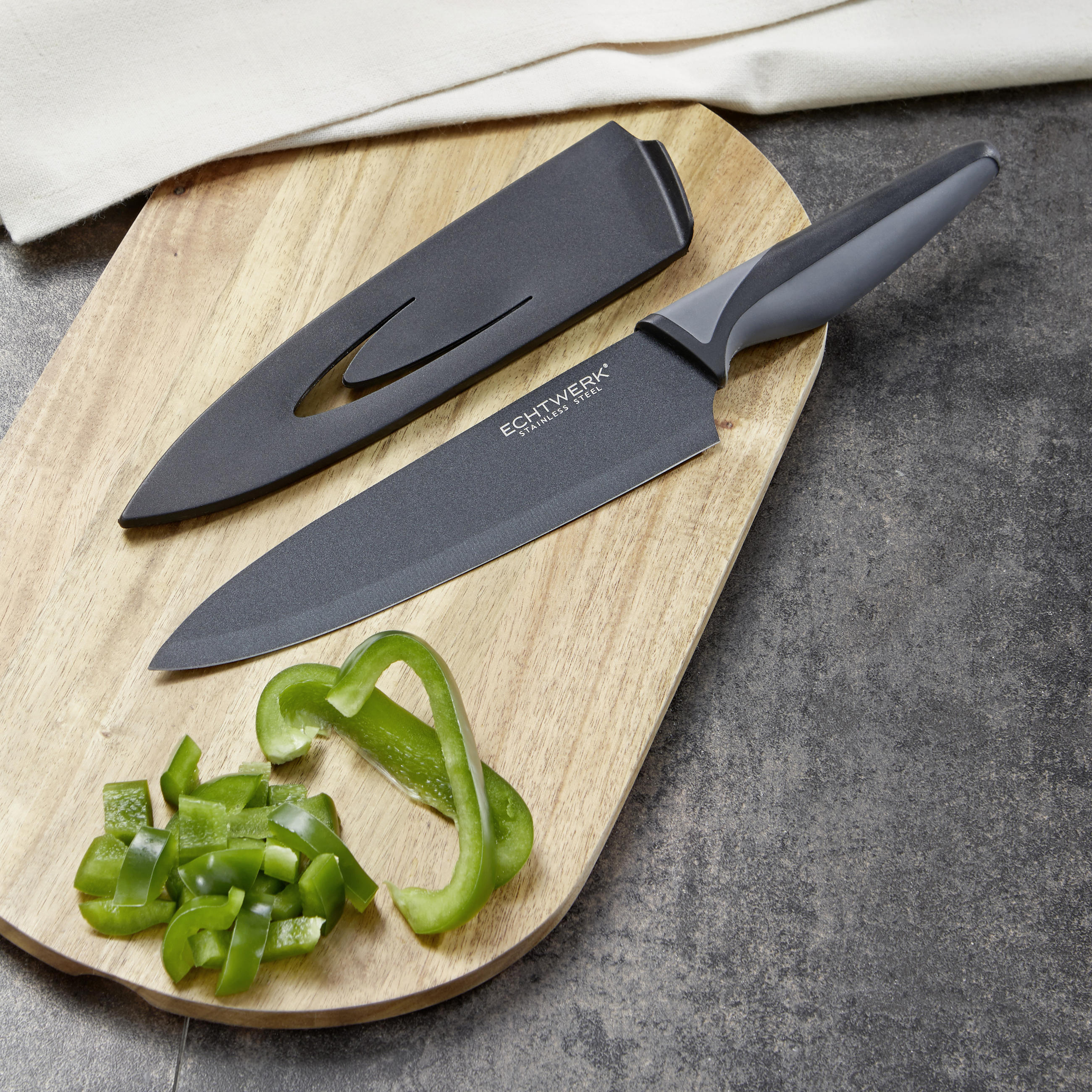 KOCHMESSER 32 cm  - Schwarz, Basics, Kunststoff/Metall (32cm) - Echtwerk