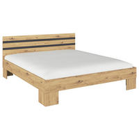 BETT 180/200 cm  in Grau, Eiche Artisan  - Eiche Artisan/Grau, KONVENTIONELL (180/200cm)
