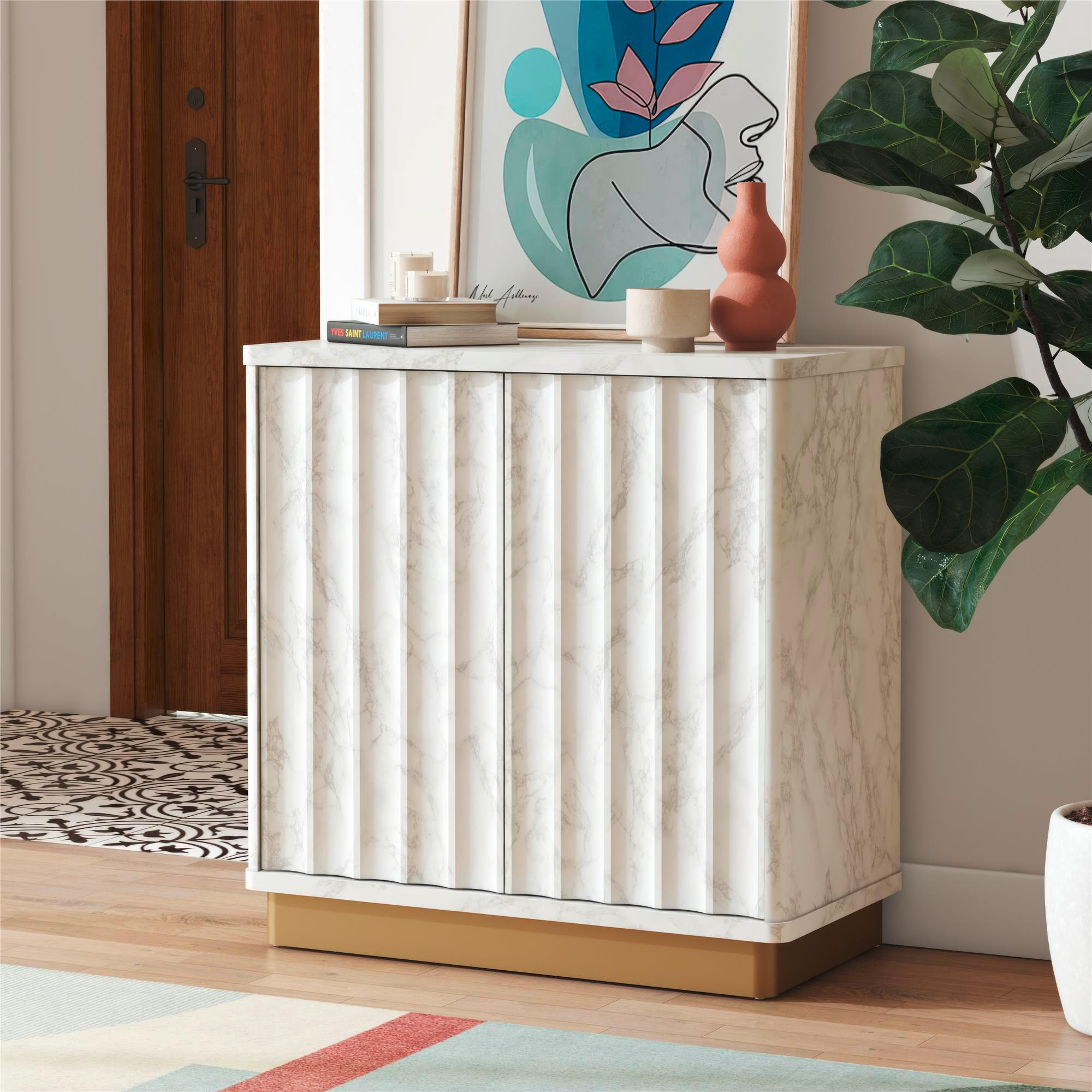 HIGHBOARD Rene Scallop  in 81/81/40 cm  - Weiß, Design, Holzwerkstoff/Metall (81/81/40cm) - MID.YOU