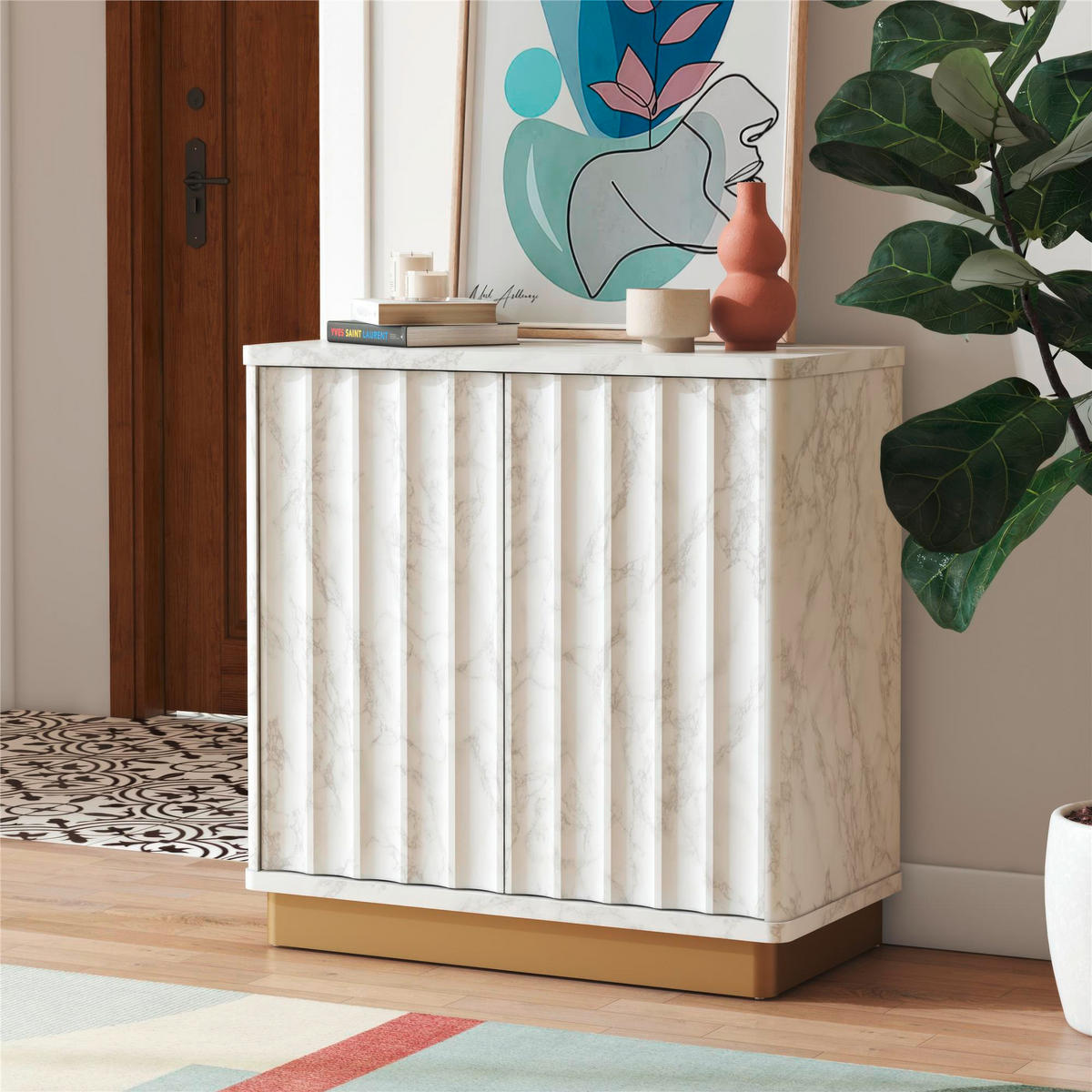 HIGHBOARD Rene Scallop  in 81/81/40 cm  - Weiß, Design, Holzwerkstoff/Metall (81/81/40cm) - MID.YOU