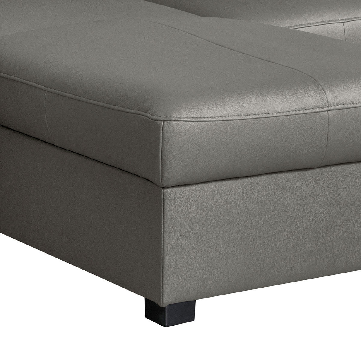 ECKSOFA 168/227 cm TILO in Lederlook Grau Bettkasten  168/227 cm  - Schwarz/Grau, Design, Kunststoff/Textil (168/227cm) - Livetastic