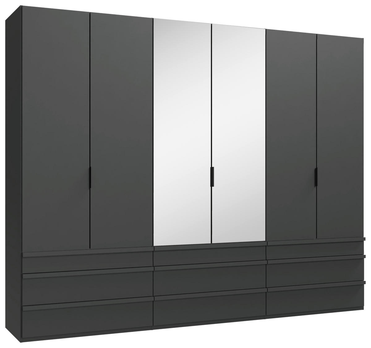 FALTTÜRENSCHRANK in Graphitfarben  - Schwarz/Graphitfarben, Design, Glas/Holzwerkstoff (300/216/58cm) - Boxxx