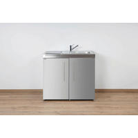 MINIKÜCHE  100/89/60 cm  in Edelstahlfarben  - Edelstahlfarben, Basics, Metall (100/89/60cm)