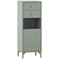 HIGHBOARD Ando  in 40,3/114,4/33,1 cm  - Pastellgrün/Goldfarben, MODERN, Holzwerkstoff/Kunststoff (40,3/114,4/33,1cm) - Stylife