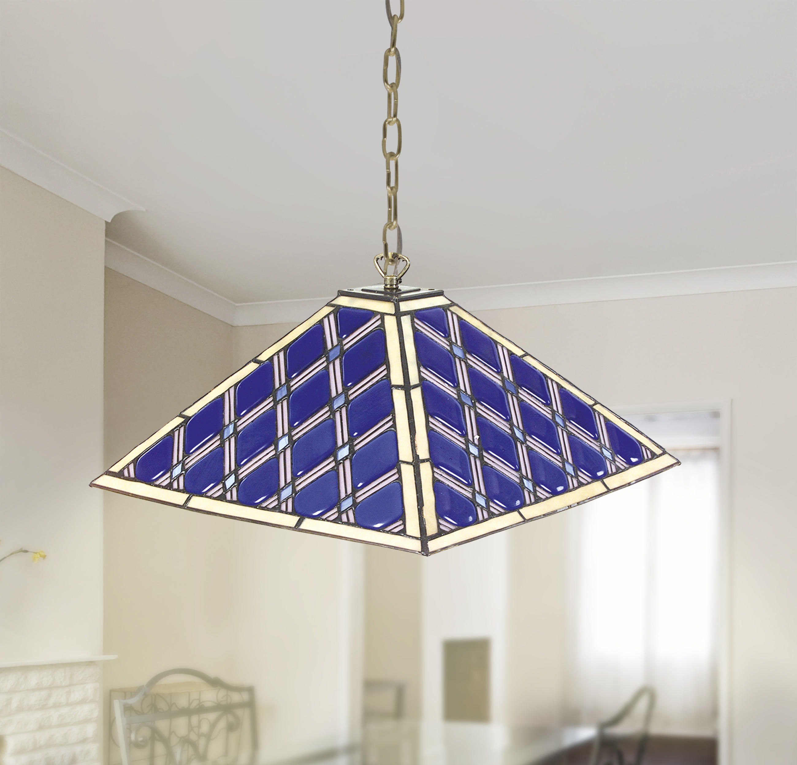 HÄNGELEUCHTE 40/40/111 cm  - Blau, Natur, Glas/Metall (40/40/111cm) - Näve