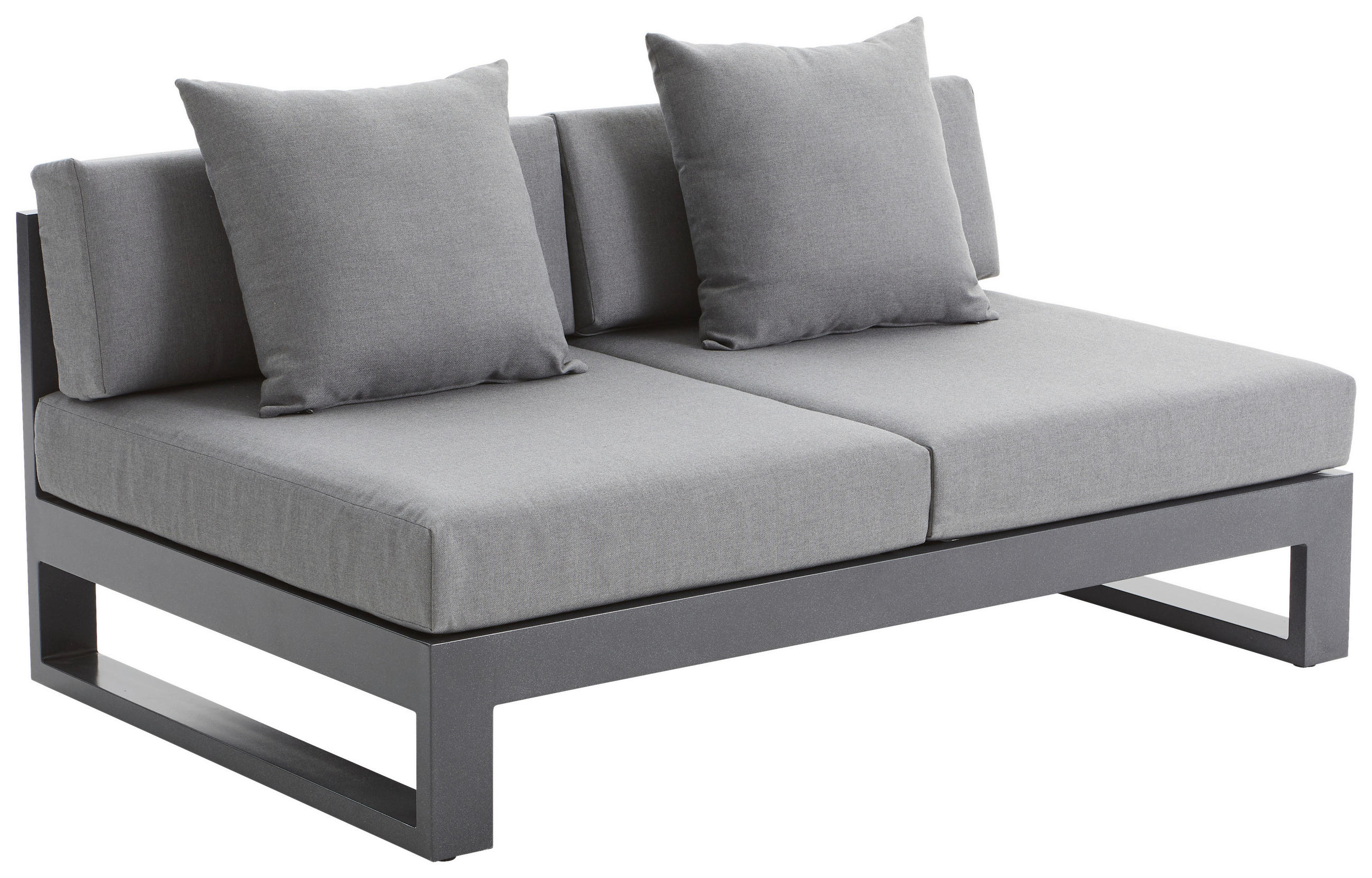 LOUNGESOFA  - Anthrazit, Design, Textil/Metall (140/60/90cm) - Amatio
