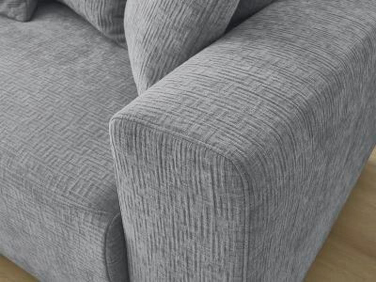 ECKSOFA Ottomane links  ATILLA Dunkelgrau Struktur  - Dunkelgrau/Schwarz, MODERN, Kunststoff/Textil (149/244cm)