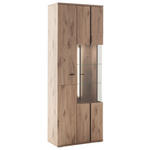 VITRINE  in Anthrazit, Eichefarben - Eichefarben/Anthrazit, KONVENTIONELL, Glas/Holzwerkstoff (75/207/38cm) - Cantus