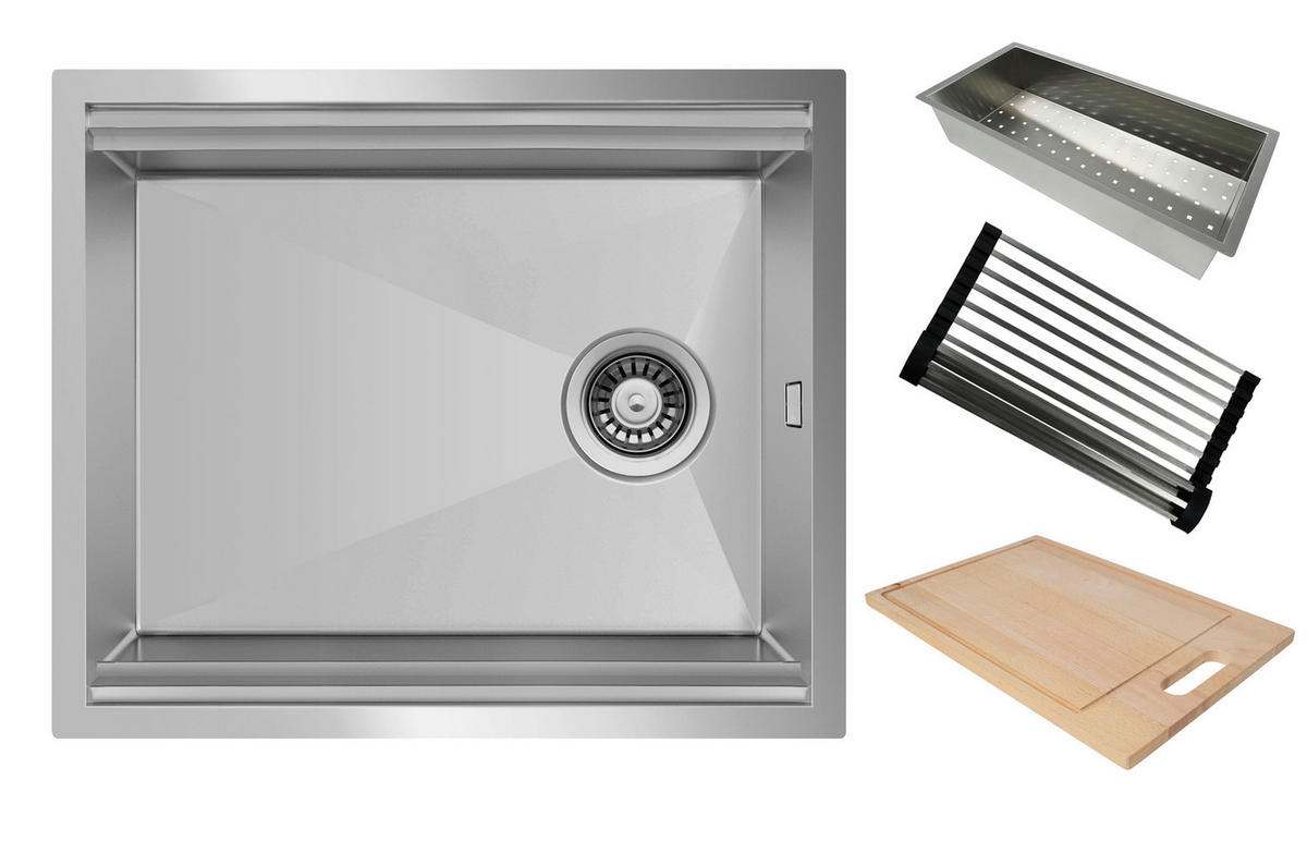 SPÜLE 17502000610484100-80  - Edelstahlfarben, Basics, Metall (61/25,8/48,4cm) - Respekta