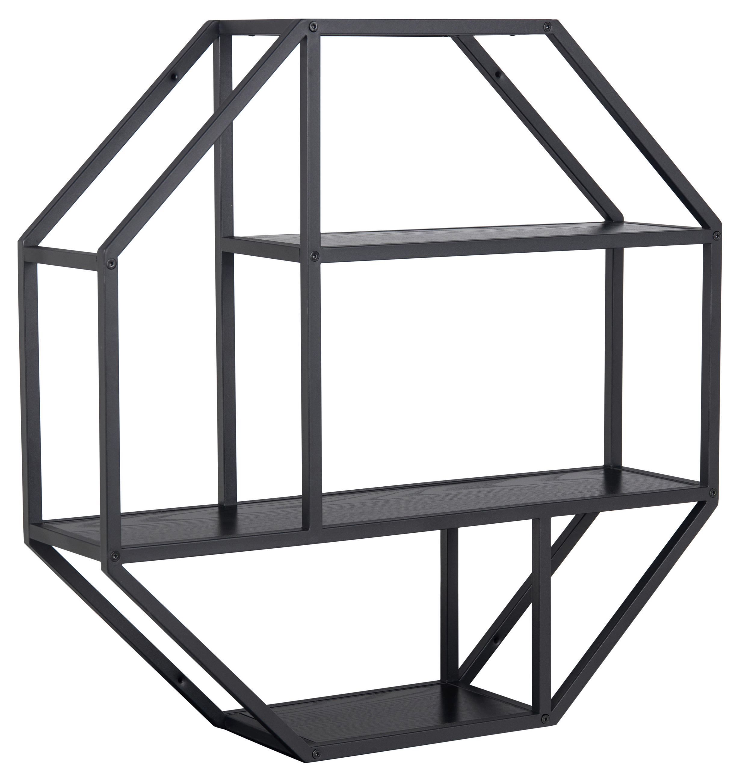 VÄGGHYLLPLAN 77/77/20 cm  - svart, Trend, metall/trämaterial (77/77/20cm) - Livetastic