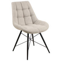 STUHL Leinenoptik Schwarz, Beige  - Beige/Schwarz, Design, Textil/Metall (51/86/61cm) - Xora