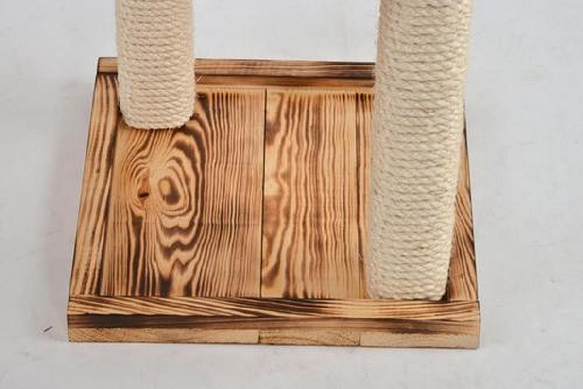KRATZBAUM - Naturfarben/Grau, KONVENTIONELL, Holz/Textil (48cm)