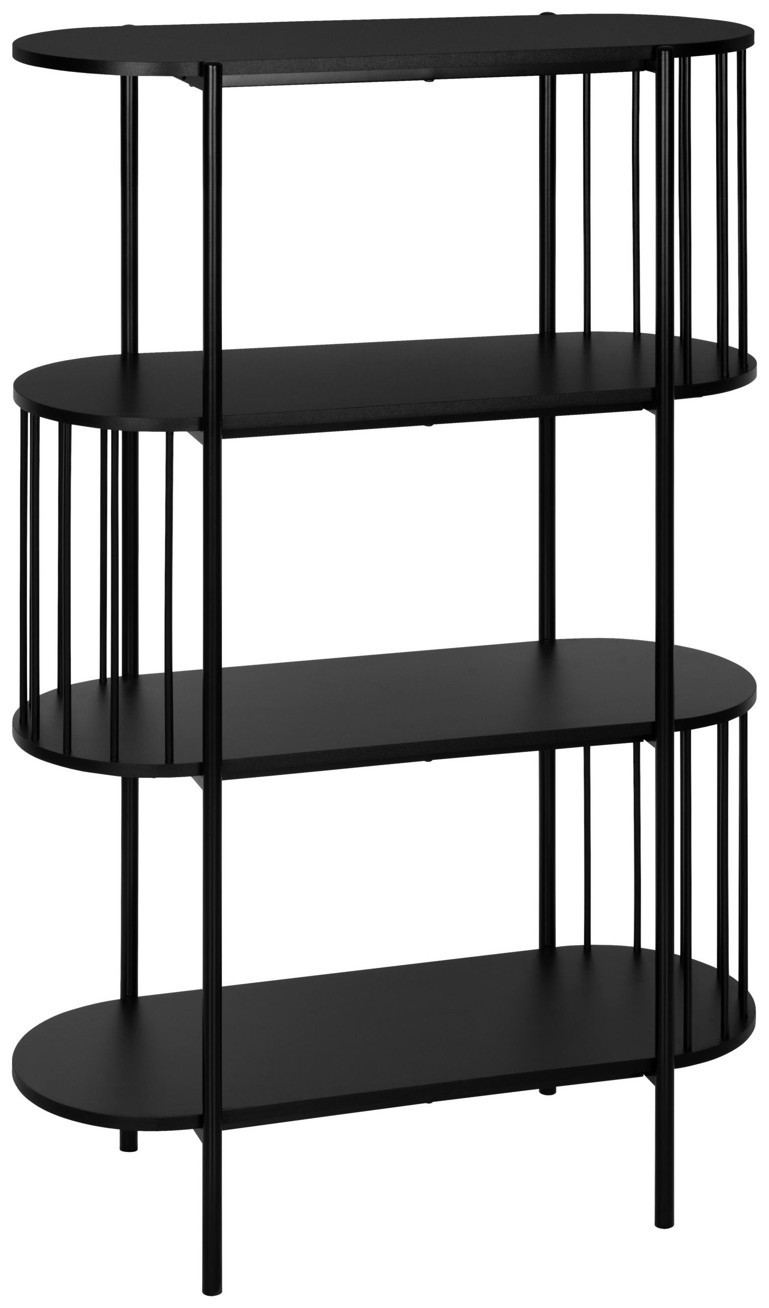REGAL Schwarz  - Schwarz, Trend, Holzwerkstoff/Metall (80/133,5/34cm) - Xora