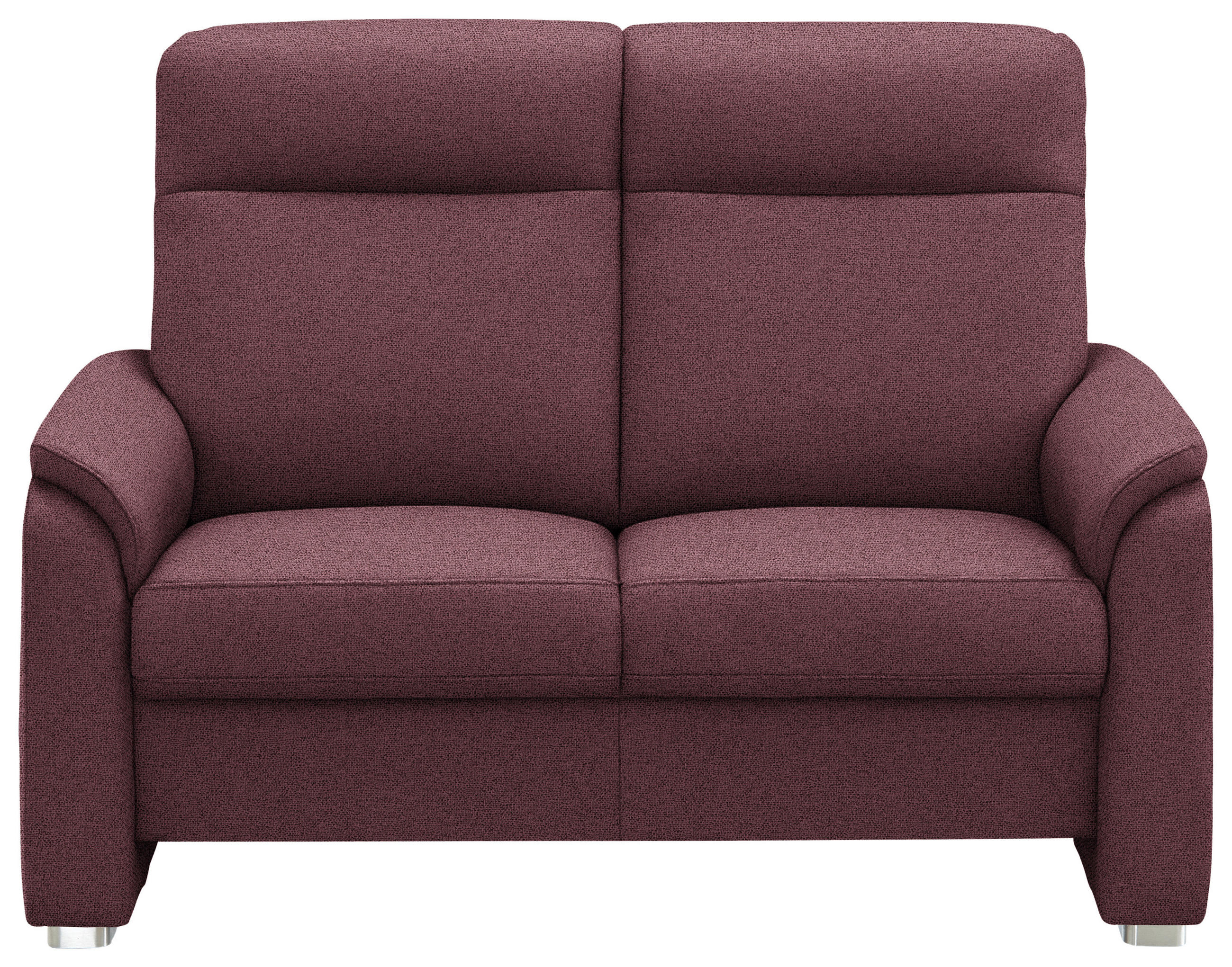 2-SITZER-SOFA  in Flachgewebe Weinrot  - Weinrot/Alufarben, KONVENTIONELL, Textil/Metall (156/107/95cm) - Beldomo Comfort