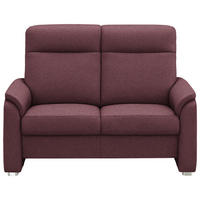 2-SITZER-SOFA  in Flachgewebe Weinrot  - Weinrot/Alufarben, KONVENTIONELL, Textil/Metall (156/107/95cm) - Beldomo Comfort