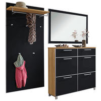 GARDEROBE 3-teilig  in 210/195/31 cm  - Eichefarben/Anthrazit, Design, Glas/Holz (210/195/31cm)